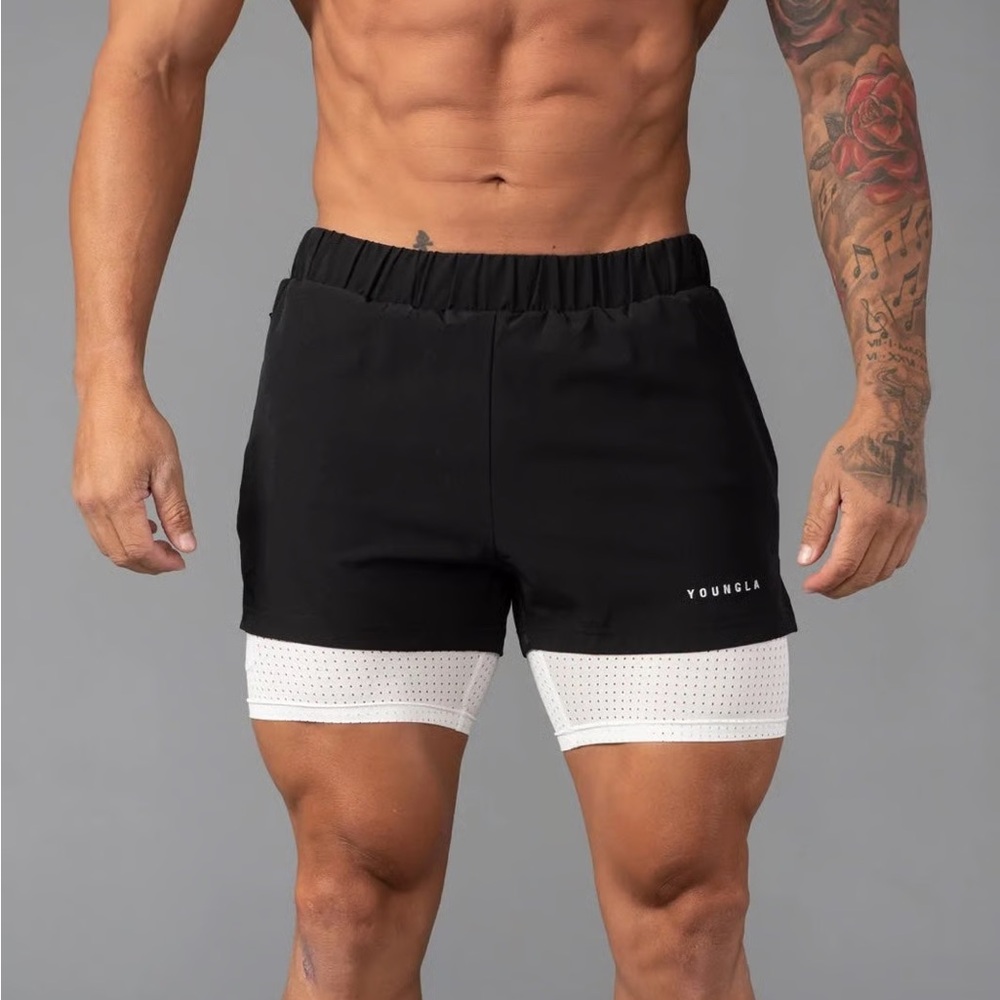YoungLA 144 Peak Velocity compression running shorts (black)